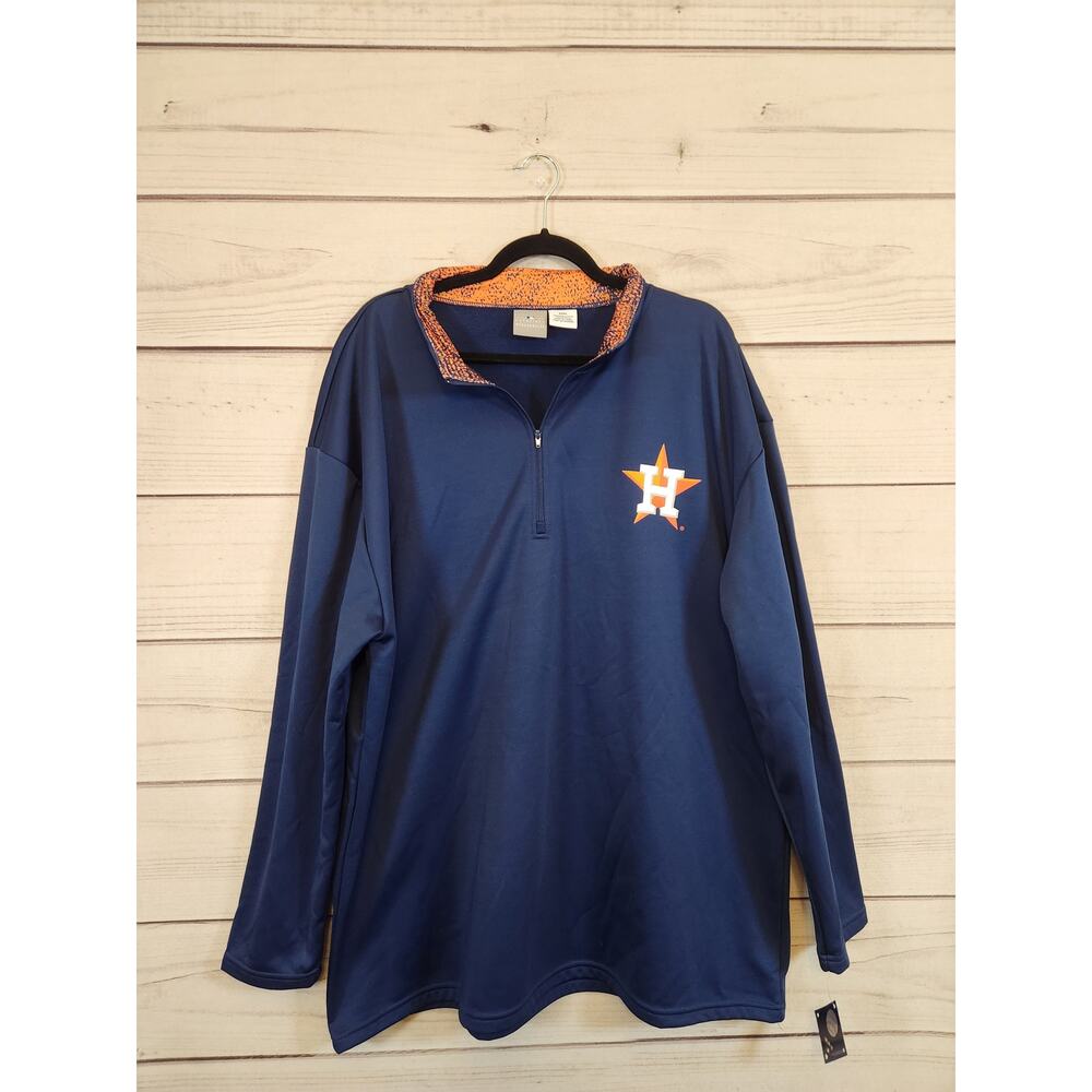 Genuine Merchandise Men's Blue Houston Astros MLB Half Zip Jacket Size XXXL‎ NWT
